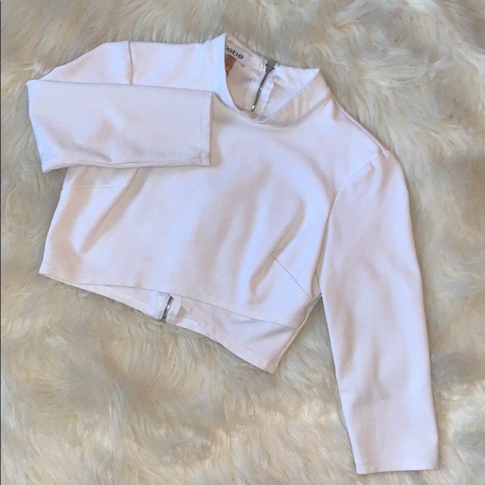 Bebe mock neck crop top